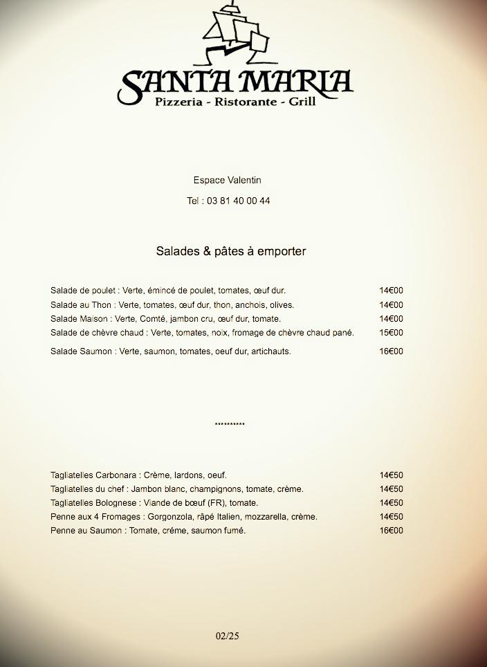 Santa Maria - Menu Image 1