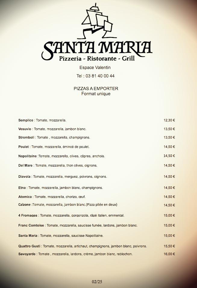 Santa Maria - Menu Image 2